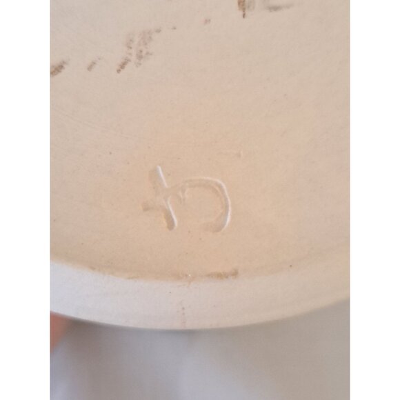 Signed Studio Art Pottery Knife Bowl For Dips & Spreads Blue & White Drip Glaze - Picture 5 of 10